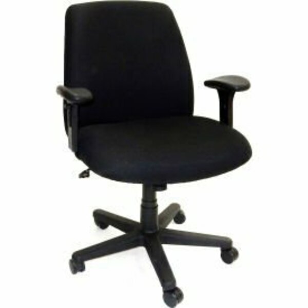Lds Industries ShopSol Big and Tall Office Manager Chair - Fabric - Black 1010354